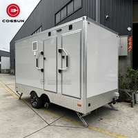 Cogsun Remorques Sanitaires 4 Postes, Remorque Toilettes Mobiles de Luxe VIP, Remorque Salle de Bain Portable
