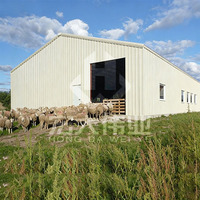 Bâtiment préfabriqué en acier galvanisé pour moutons et chèvres |   Abri pour bétail résistant au vent, bâtiment agricole à faible entretien