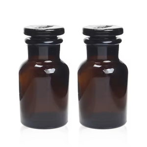 Amber <b>Glass</b> Reagent <b>Bottles</b> <b>50Ml</b> 125Ml 250Ml 500Ml Wide Mouth With <b>Glass</b> Stopper Lab Chemical Storage - Product Image 2