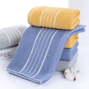Serviette de toilette en coton 100% tissé jacquard rayé avec logo personnalisé pour la maison, l'hôtel, usage adulte, en stock - Product Image 1