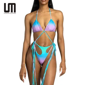 Liu Ming Hot Sells Women Sexy Bathing Suit Micro Swimwear High Cut Brazilian Thong Strings Bikini Set
