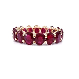 Chine Usine Bijoux Offres Spéciales Meilleure Qualité 18K Solide Or Blanc Rubis Mariage Éternité Bague Bande Conceptions pour Femmes - Product Image 1