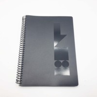 Carnet à spirales avec couverture en PP noir A4, carnet avec impression UV