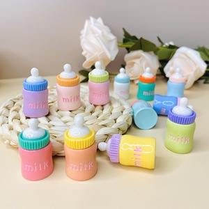 Miniature <b>Resin</b> Baby Bottle Ornament 3D Glossy Milk Pattern Home Decoration Accessory Round Plastic <b>Resin</b> <b>Craft</b> - Product Image 2