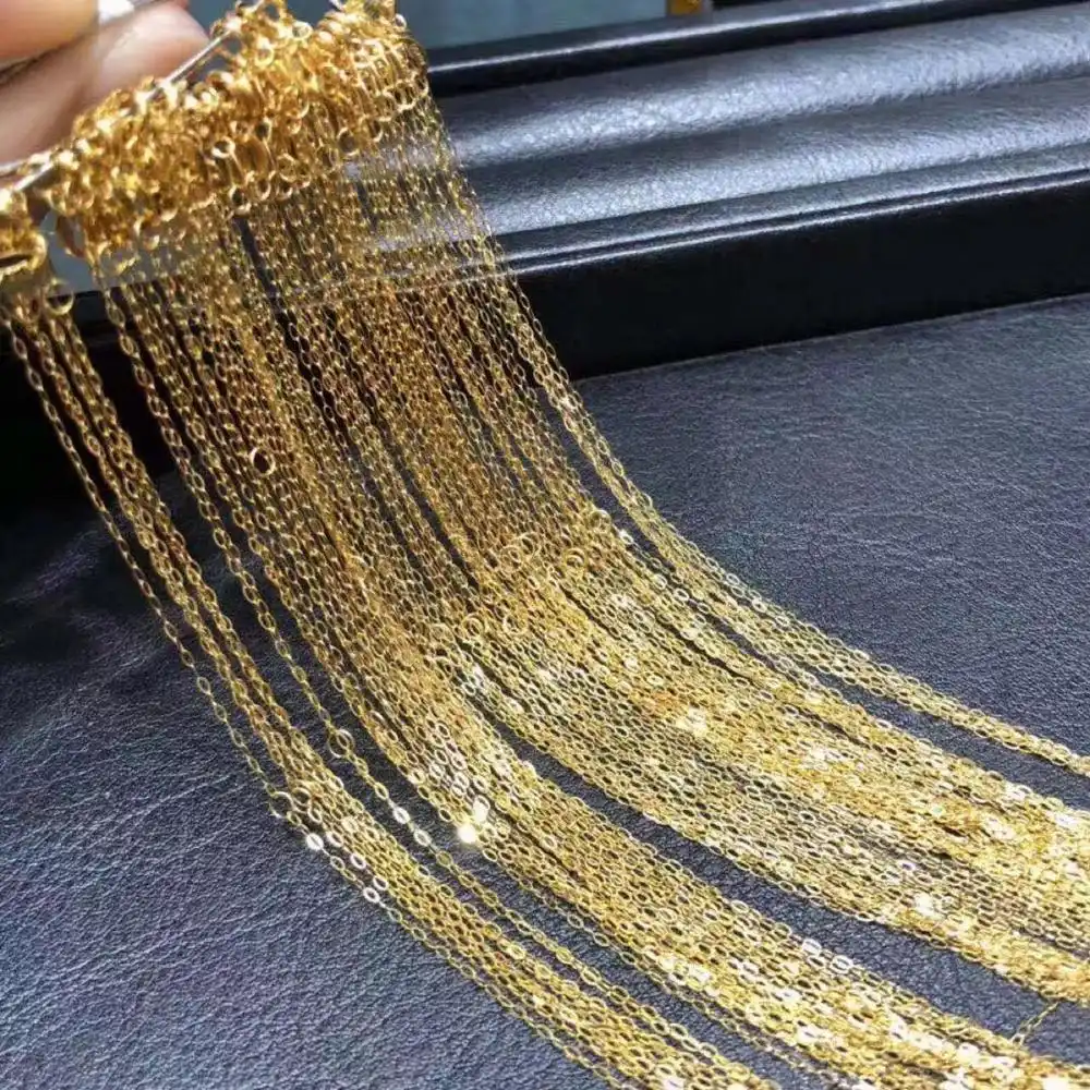 Accesorios de joyería personalizados para mujer, cadena de collar de oro sólido de 18k AU750, joyas de oro real
