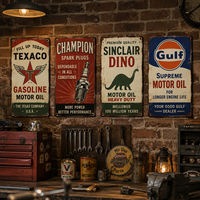 Ensemble de tableaux métalliques vintage sur le thème du pétrole et du gaz, décoration murale rétro pour la maison, le garage et la décoration de la « Man Cave », pour le Nouvel An chinois et la remise des diplômes