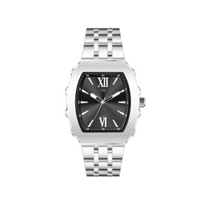 Heritage Tonneau Vibe Quartz <b>Watch</b> with Irregular <b>Case</b> and Metal Band for Elegant Analog Timepiece. - Product Image 2