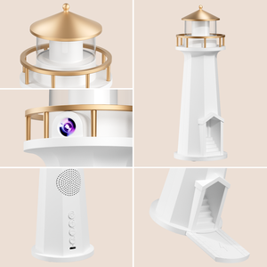 Moon Lighthouse Projection Lamp Touch Control Colorful LED <b>Plug</b>-In Bedroom Phone Charger Speaker Night <b>Light</b> Decoration - Product Image 2