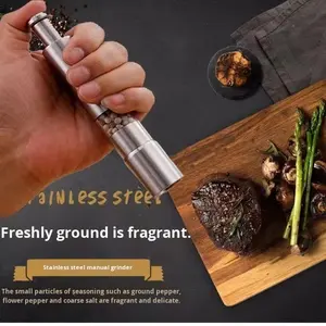 Moulin à poivre manuel portable en acier inoxydable pour épices, sel et barbecue – Vente en gros - Product Image 2