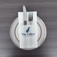 Serviettes personnalisées avec logo pour hôtel, serviettes jetables pour invités, serviettes de table avec poche pour couverts pour restaurant