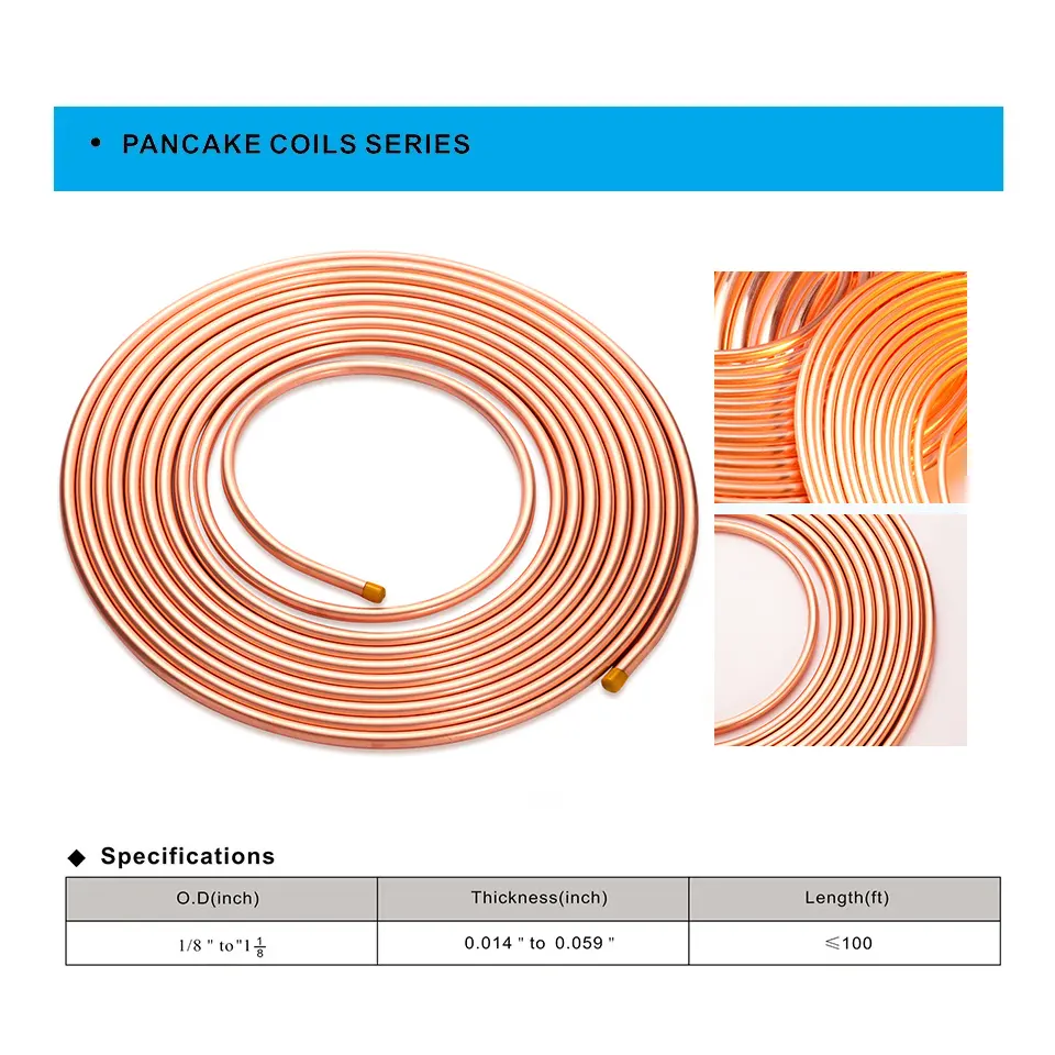 Bobina de cobre para ar condicionado, de alta qualidade, tubo de cobre capilar