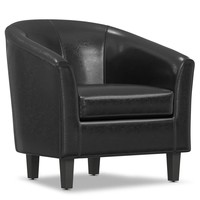 Chaise d'appoint moderne tuftée en cuir végétalien avec pieds en bois durable Design élégant pour le hall de l'hôtel Club et la vie à la maison