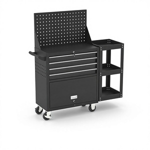 Chariot à outils robuste pour réparation automobile avec filet arrière épaissi et étagère latérale, multi-tiroirs, capacité de charge 300 kg, verrouillage à clé, 1180x965x330mm - Product Image 2