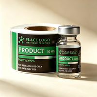 Etiquetas Personalizadas para Viales de Péptidos, Resistentes al Agua, Mate, Adhesivas, Resistentes al Calor, Impresión a Color HD, Protección UV, 3ml/5ml/10ml