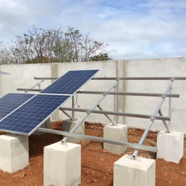 Centrale solaire systèmes de montage de panneaux solaires structure de montage au sol statique avec base en ciment