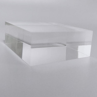 Cube de présentation de bijoux en acrylique transparent et écologique, taille et logo personnalisables, bloc de présentation pour vitrine