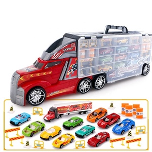 Camion jouet pour enfants, construction en alliage métallique moulé sous pression, petite voiture moulée sous pression, transporteur véhicules à friction avec glissière, offre spéciale - Product Image 1