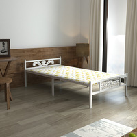 Lit pliant en métal au design minimaliste moderne pour appartement compact et location – Cadre en fer au design compact
