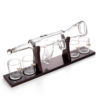 Bouteilles en Verre en Forme de Pistolet 200 ml, Bouteille en Verre Unique Vide en Forme de Pistolet pour Tequila, Brandy, Alcool, Vodka, Whisky, Idéale pour Emballage de Liqueur ou Cadeau