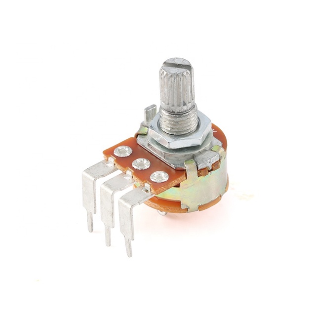 10pcs WH148 Linear Potentiometer Bend Feet 5K 10K 20K 50K 100K 500K B5K B10K B20K B50K B100K B500K 15mm Shaft 3pin With Switch