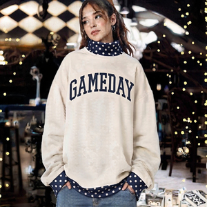 Chaqueta con capucha y cremallera bordada de cuello medio alto para mujer, nueva colección 2025, otoño/invierno, peso pesado 330g, tejido de rizo antiarrugas con efecto descargado - Product Image 3
