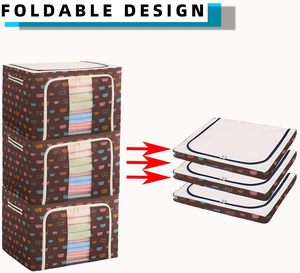 Factory 24L Waterproof Heavy Duty Modern Luxury Foldable Fabric Storage Box Oxford Cloth Quilt Blanket Home Clothing Organizer - Product Image 3
