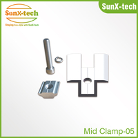 SunX-Tech, pince intermédiaire en aluminium anodisé de type U, longueur personnalisée, 30 mm-50 mm, pour panneau solaire, support de fixation PV pour système de montage solaire