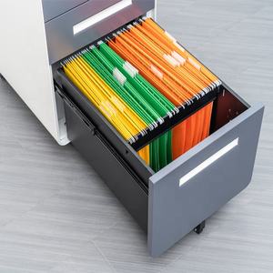 Equipo de trabajo de oficina Debajo del escritorio Gabinete de archivo móvil vertical de 3 navegadores Gris - Product Image 6