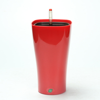 Pot de fleurs en plastique avec indicateur de niveau d'eau, design conique moderne et minimaliste. Idéal pour la décoration de bureau/maison. Finition peinture cuite au four
