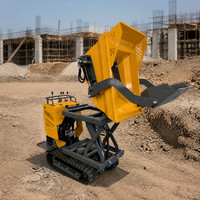 Mini-dumper YH-1000S 1000 kg sur chenilles en caoutchouc pour le transport en verger, serre et cour