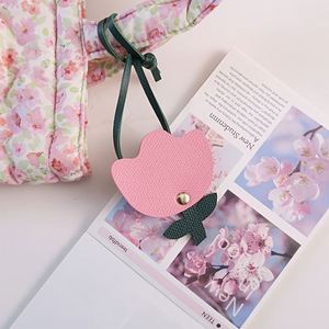 New PU Leather Tulip Long <b>Strap</b> Pendant Yellow and Green Contrast Flower Bag Charm Adjustable <b>Strap</b> Bag Pendant - Product Image 4
