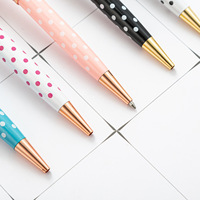 Mignon stylos à bille simples Style frais à pois multicolore Kawaii métal fournitures de bureau école étudiant papeterie pour l'écriture