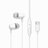 Kemampuan OEM/ODM Earphone In-Ear Berkabel Tipe-C Suara Stereo Hi-Fi Bass Berat Kontrol Volume Kabel TPE 1.2m Headset