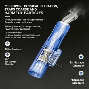 Embouts de filtre à cigarettes jetables, design bleu élégant, filtration microporeuse, embout de cigarette filtrant jetable - Product Image 2