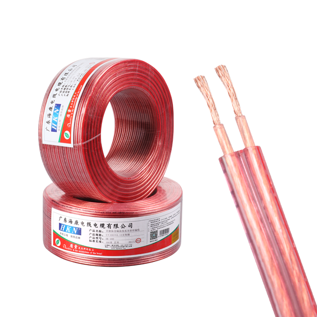 Oxygen-Free Copper Stereo Audio Speaker Wire & Cable 100m for HiFi Speakers and Surround Sound Systems with Polarity Marking
