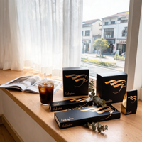 Coffret Cadeau Personnalisé en Carton Rigide Noir Mat avec Logo Estampé à Chaud Doré pour Bâtonnets d'Encens et Emballage Vide de Parfum