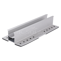Rail miniature en aluminium de 380 mm, support de montage solaire pour toit, rail miniature en aluminium pour système solaire de toit