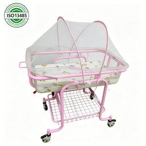 Cuna Ajustable para Bebés, Cuna Médica <span class=keywords><strong>Infantil</strong></span> de 82x48x95cm con Ruedas, Construcción de Acero y ABS para Guardería, Cuidado en el Hogar y <span class=keywords><strong>Hospital</strong></span> - Product Image 1