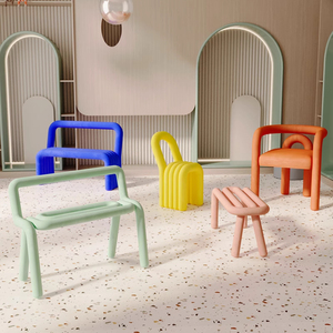 <span class=keywords><strong>Tabouret</strong></span> de maquillage décontracté simple Double de luxe léger de Style français accoudoirs de chaise de courbure chaise de concepteur de célébrité d'Internet salon - Product Image 2