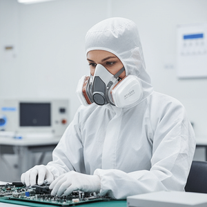 Masker <span class=keywords><strong>Gas</strong></span> Respirator Setengah Wajah yang Dapat Digunakan Kembali dengan Dua Filter, 3 Lapis, Resistensi Pernapasan Rendah & Katup Pernapasan - Product Image 2