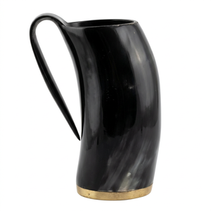 Taza de Cuerno Vikinga de la Mejor Calidad, Hecha a Mano, Pulida, Rústica, de Cuerno de Búfalo, Ecológica, para Bebidas Frías, con Logotipo Personalizado, Regalos Empresariales, para Café - Product Image 1