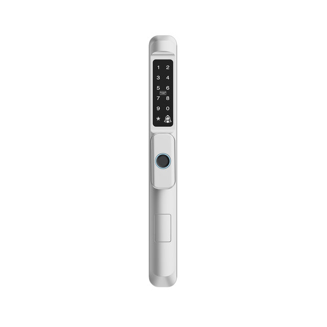 KK Smartier Waterproof Ttlock Tuya Smart Door Lock Fingerprint Digital Glass Door Handle Lock for Aluminum Frame Door