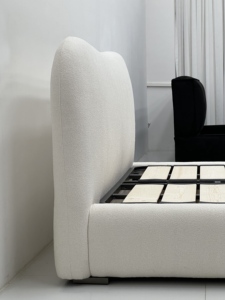 <span class=keywords><strong>Letto</strong></span> Nordico Moderno Minimalista in Pelle di Pecora - <span class=keywords><strong>Letto</strong></span> <span class=keywords><strong>Matrimoniale</strong></span> per Camera da <span class=keywords><strong>Letto</strong></span> Principale, <span class=keywords><strong>Letto</strong></span> Nuziale Imbottito Color Crema - Product Image 3