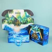 Caja de Regalo de Cartón Corrugado Personalizada con Asa de Carnaval, Impresión Personalizada, Forro de Esponja, Laminación Mate para Empaque de Cosméticos y Ropa