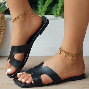 French style outdoor cool <b>slippers</b> for women in the summer of 2025, new one-piece <b>slippers</b> - Product Image 5