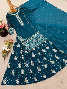 Nouvelle collection 2025 Fatema Fashion : Salwar Kameez Dupatta en soie Georgette à broderies modernes et riches, séchage rapide, idéal pour le travail, les mariages et les fêtes - Product Image 5