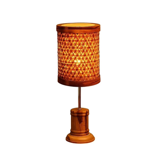 Lámpara de Mesa Orgánica de Bambú Natural |   Luz Ambiental Suave para Sala de Estar, Oficina y Hotel - Product Image 1