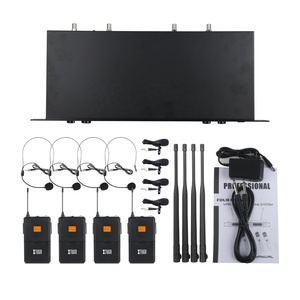 4 Channels UHF Wireless <strong>Microphone</strong> <strong>Studio</strong> With 4 BodyPack for Stage - Product Image 6