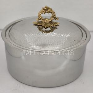 Meilleure vente Pot de service en argent de haute qualité fait à la main Casserole de qualité supérieure avec couvercle Pot de service pour la maison Hôtel Restaurants - Product Image 6