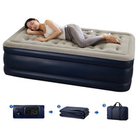 Matelas pneumatique gonflable confortable de 22 pouces avec pompe intégrée pour les voyages et le camping, capacité de charge de 600 lb